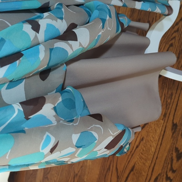 Max And Cleo 100% Silk Flowy Blue/White Floral Babydoll Strapless Dress Sz S - Picture 8 of 12